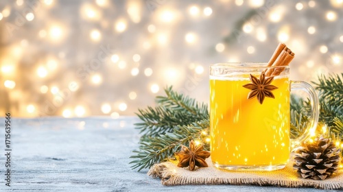 Festive Holiday Drink with Cinnamon and Star Anise