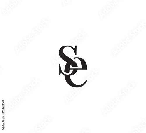 Elegant Serif Monogram Logo with Overlapping Initial Letters – Vintage and Modern Branding Design se