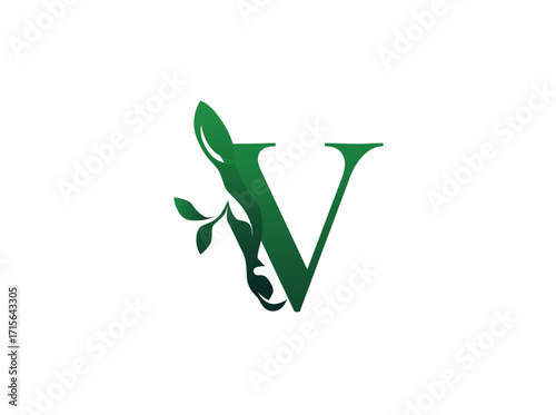 Modern agriculture logo design combining cow and plant elements, symbolizing sustainable farming, organic products, and eco-friendly agribusiness. Elegant and trendy style, perfect for dairy farms, V