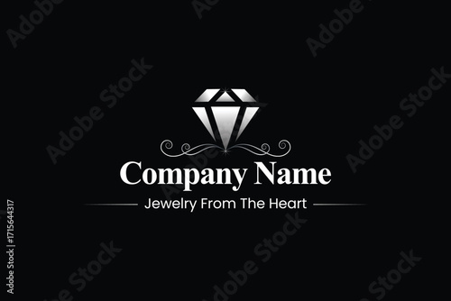 Elegant Jewelry Logo Design – Luxury Diamond Symbol for Branding