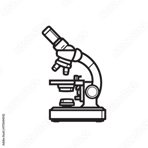 Scientific Laboratory Microscope Tool Vector Illustration ,microscope isolated on white
