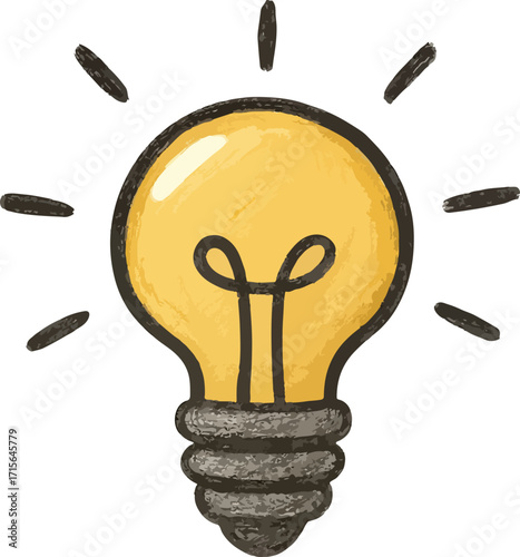 Illuminating Idea Watercolor Bulb Illustration for Concept Design and Innovation