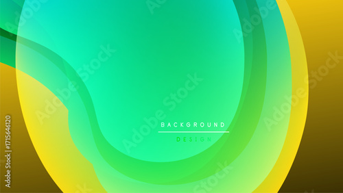Abstract gradients blend, creating dynamic visual flow. Smooth curves dominate composition, evoking modern aesthetic. Background text present.