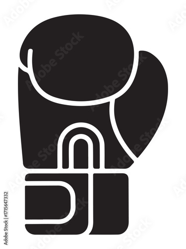 Red boxing gloves silhouette isolated on white background for sports and combat
