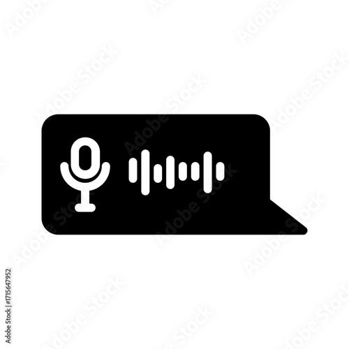 Vector solid black  icon for Voice message