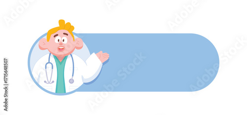 A man doctor's advice in message box 01 illustration vector design. Dental care concept.
