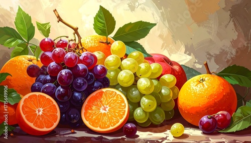 Vibrant Still Life of Fresh Fruits