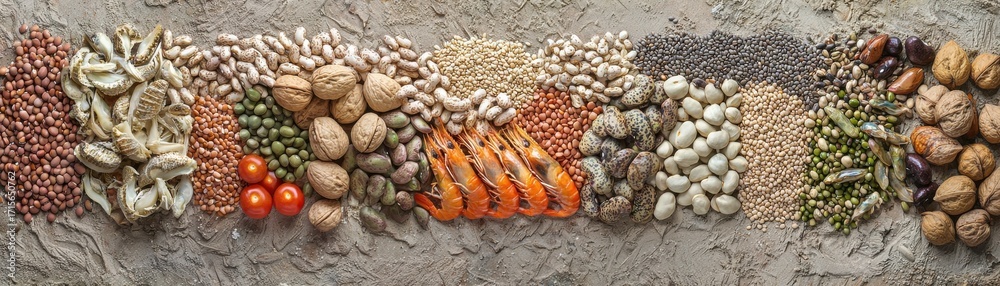 Obraz premium Assorted Healthy Nuts, Seeds, and Legumes Variety