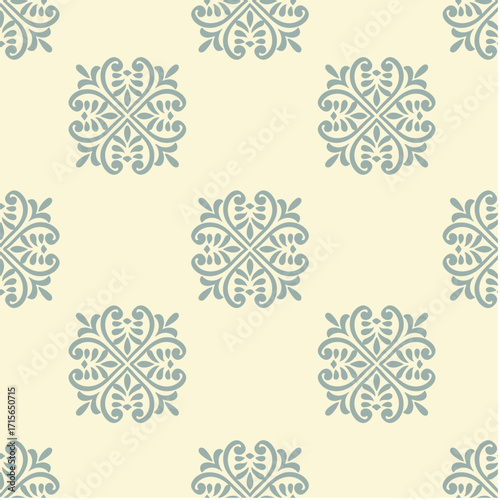Seamless pattern with plant and floral motifs