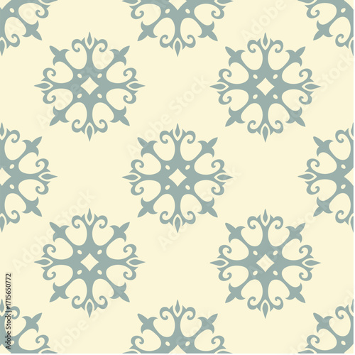 Seamless pattern with plant and floral motifs