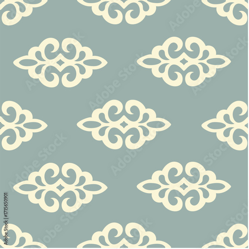 Seamless pattern with plant and floral motifs