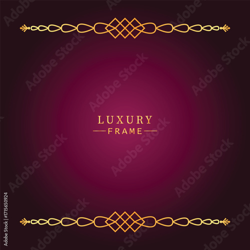 Golden luxury frame border ornament premium