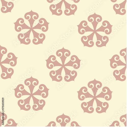 Seamless pattern with plant and floral motifs