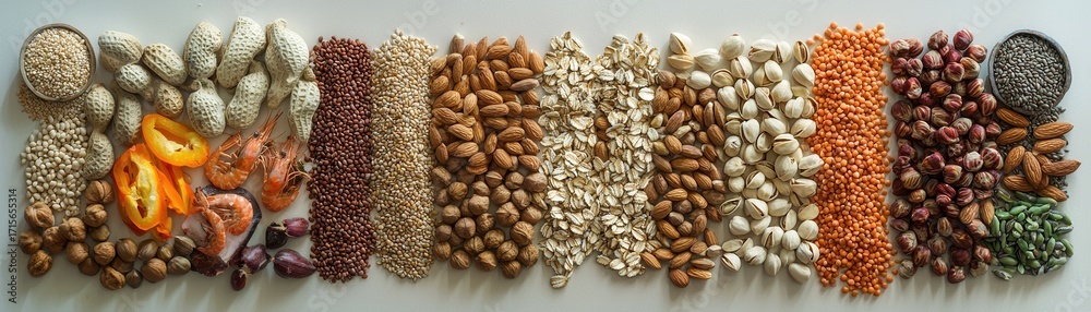 Obraz premium Assorted Raw Beans, Seeds, and Lentils Variety