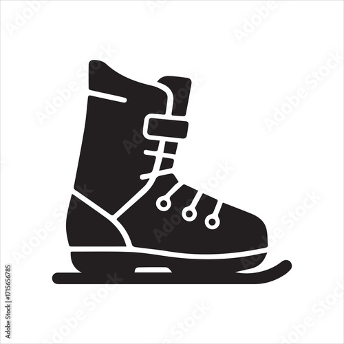 Snowboard Boots icon silhouette vector with white background
