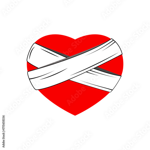 red heart with bandage icon Free Download red heart with bandage icon - GFXLoad