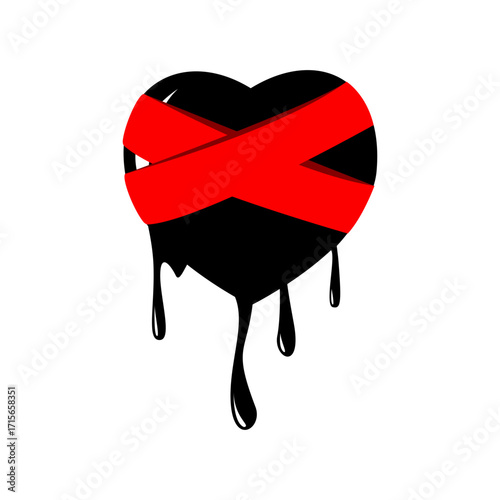 bleeding heart with bandage icon