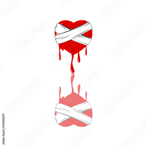 bleeding heart with bandage icon