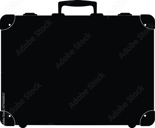 Modern aluminum briefcase with wheels and handle business travel luggage vector