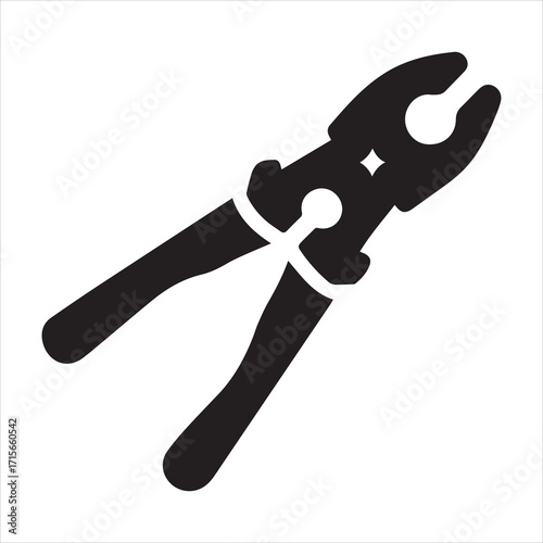 pliers isolated on white background icon vector illustration logo silhouette logo sticker design