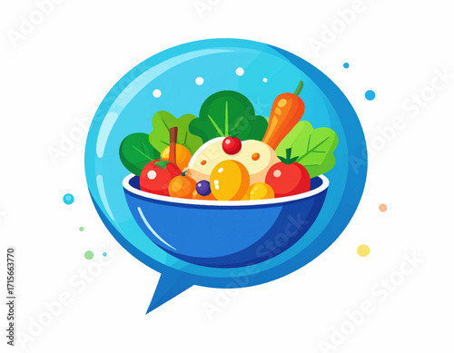 Delicious and Nutritious Food A Colorful Salad Bowl Illustration