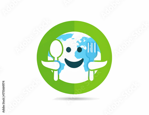 Happy Earth Global Food Sustainability Logo Design