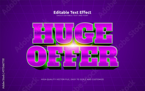 huge offer editable text effect