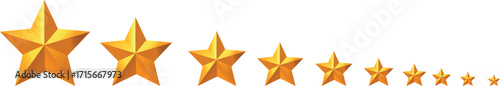 Golden Stars Decorative Elements for Celebrations and Awards, Perfect for Craft Projects and Design Enhancements