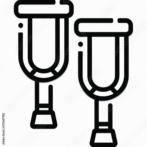 Illustration of a pair of crutches, medical assistive devices.