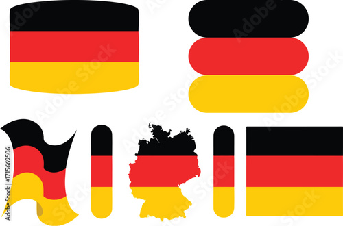 German Flag Variations A Collection of Vector Graphics in 666