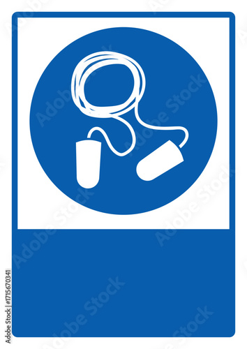 mandatory safety signs_wear ear plug your custom message here portrait size a4/a3/a2/a1 v2	 
