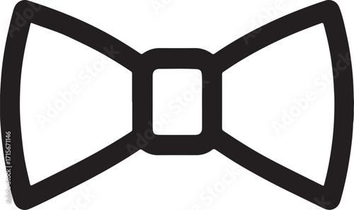 Bow tie outline silhouette vector illustration for fashion, accessory, formal wear, style, and design.
