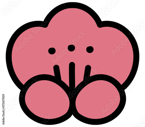 手描きの梅の花のイラスト