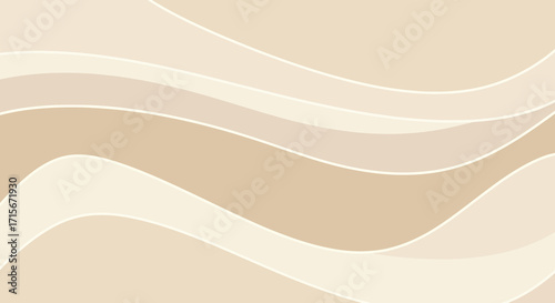 Soft flowing waves of neutral beige and cream colors abstract background