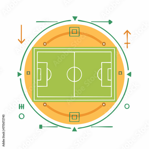 Tactical plan line icon.