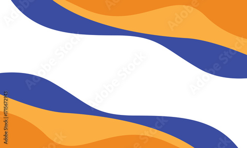 Blue and orange geometric business banner design. Creative banner design with wave shapes and lines for template. Simple design on white horizontal banner. Eps10 vector