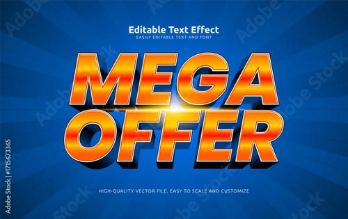 mega offer editable text effect