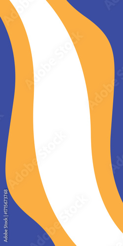 Blue and orange geometric business banner design. Creative banner design with wave shapes and lines for template. Simple design on white horizontal banner. Eps10 vector