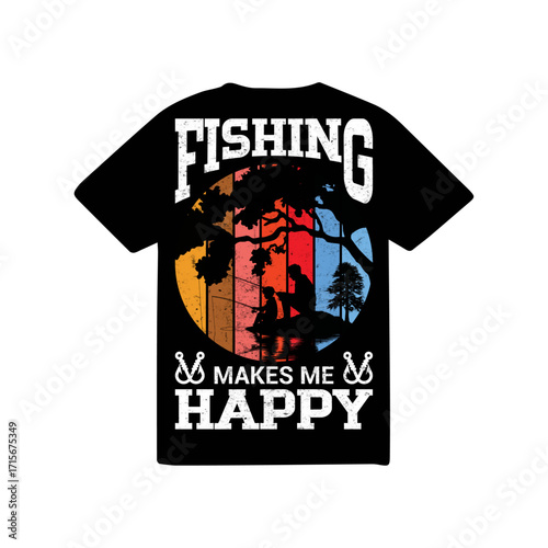 Fishing Makes me Happy t-shirt Logo