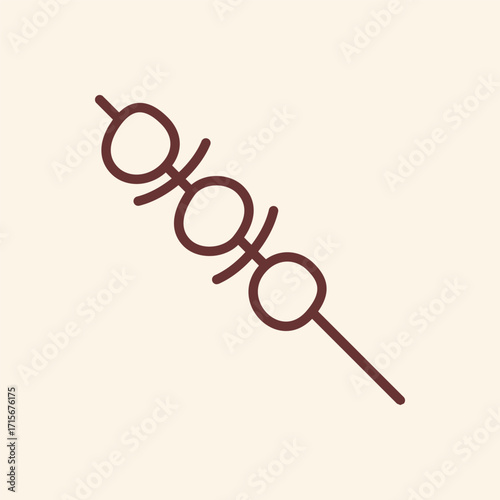 Delicious skewer design element perfect for culinary branding, menus, and food-related promotions