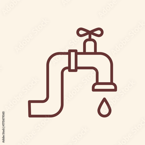Dripping faucet icon symbolizing water conservation saving precious liquid resources for a sustainable future