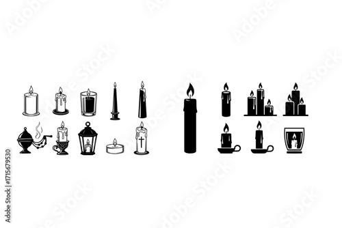 Set of Memorial Funeral Candles – Remembrance, Mourning, Tribute, Candlelight Vigil, Grief, Spiritual Light, Death Ceremony, Religious Memorial Decor