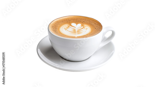 Hot coffee cappuccino isolated on a white background
