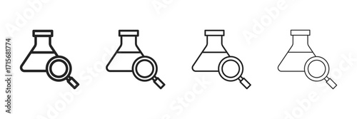Research Icon Set With Multiple Line Styles Vector Illustration. 