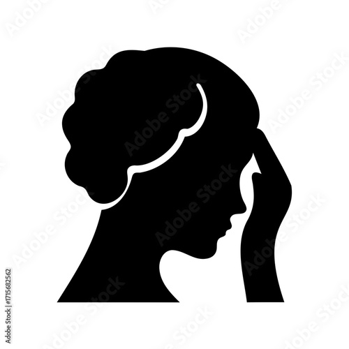 Silhouette of a person with a headache and holding their head