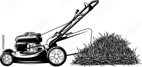 . Vector illustration of gardening grass-cutter.