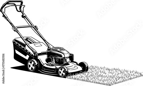 . Vector illustration of gardening grass-cutter.