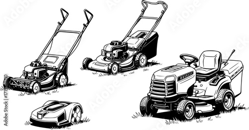. Vector illustration of gardening grass-cutter.