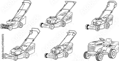 . Vector illustration of gardening grass-cutter.