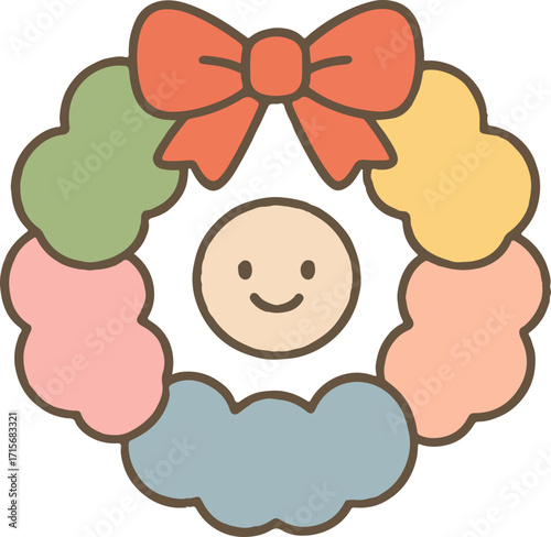 Brighten seasonal education with this charming, smiling Christmas tree illustration, a perfect visual aid for children's learning activities and festive holiday-themed projects